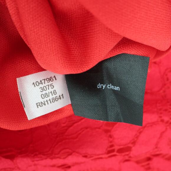 Lane Bryant Dress Plus Size 22W Red Lace Lined Zipper Bell Sleeve Party Cocktail - Picture 14 of 14